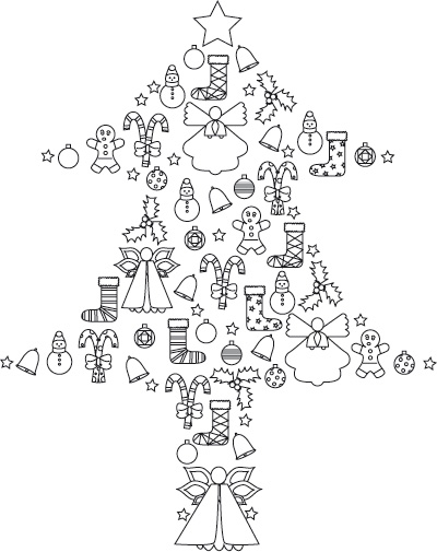 coloriage sapin de noel decoration